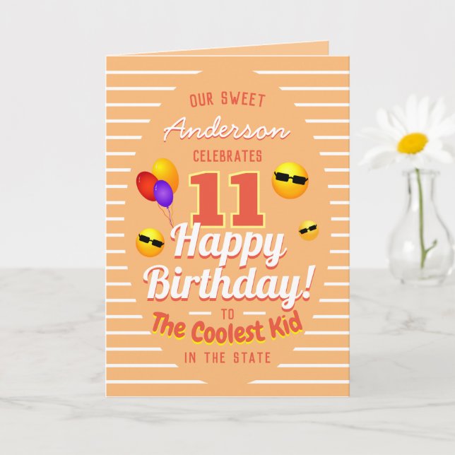 Carte Amusants plus frais enfant anniversaire Sun Emojis (Petite plante)