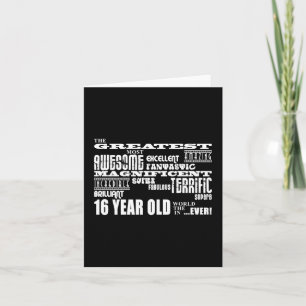Carte Amusement cool 16e fête d'anniversaire Plus grand 