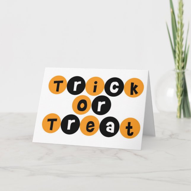 Carte Amusement de Halloween de des bonbons ou un sort (Devant)