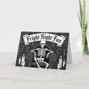 Carte Amusement de Nuit Effrayante : Design de Squelette