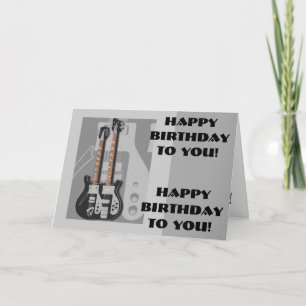 Carte Amusement, salutation d'anniversaire, guitare