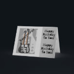 Carte Amusement, salutation d'anniversaire pour le<br><div class="desc">Une guitare sur gris préparent pour souhaiter à n'importe quel frère de balancier par joyeux anniversaire de rockin. Mes salutations drôles d'esprit.</div>