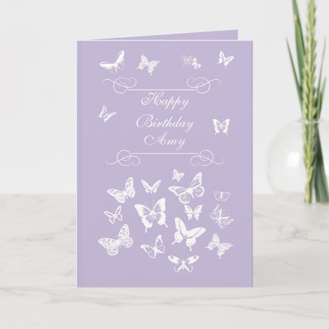 Carte Amy Butterflies Bonne Bénédiction Irlandaise Anniv (Devant)