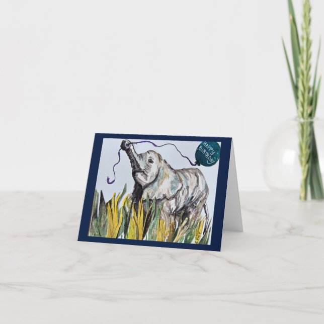 Carte An elephant never forgets; birthday card (Devant)