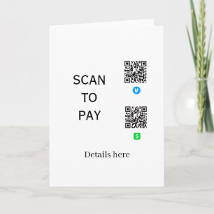 Carte analyser pour payer les détails du code QR de Venm
