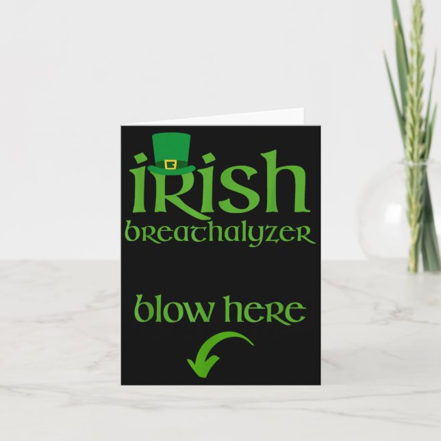 Carte Analyseur d'haleine irlandais drôle de boisson de  (Devant)