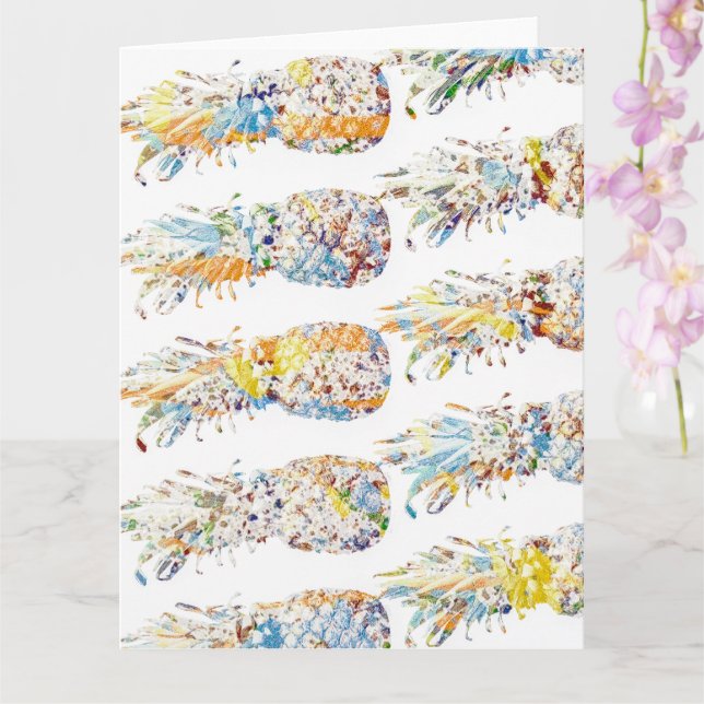 Carte Ananas coloré Imprimer (Orchidée)