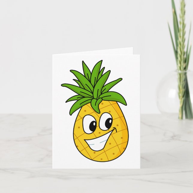 Carte Ananas de dessin animé drôle mignon Usage génériqu (Devant)