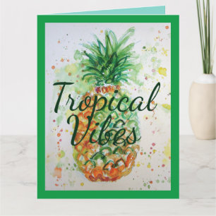 Carte Ananas Fruit Alimentation Vibes Tropicales Orange 