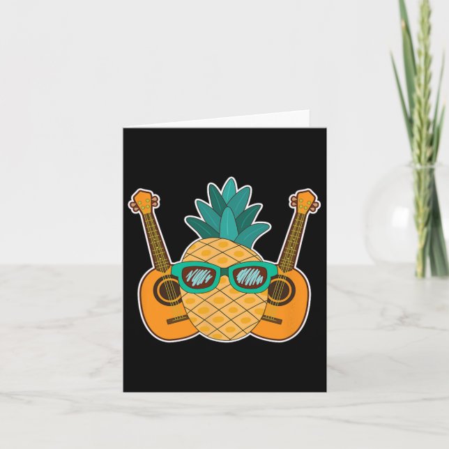 Carte Ananas Plages Aloha Hawaii Ukulele Don - Guit (Devant)
