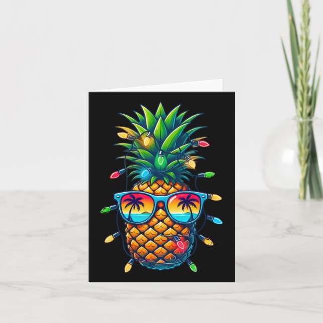 Carte Ananas Tropical Sungl Feux de Noël (Devant)