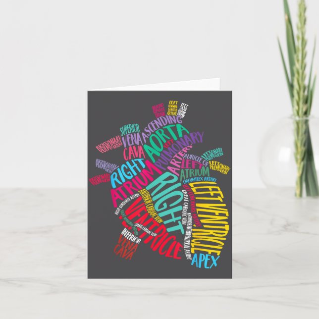 Carte Anatomical Heart Design Cardiac Cardiovascular Icu (Devant)