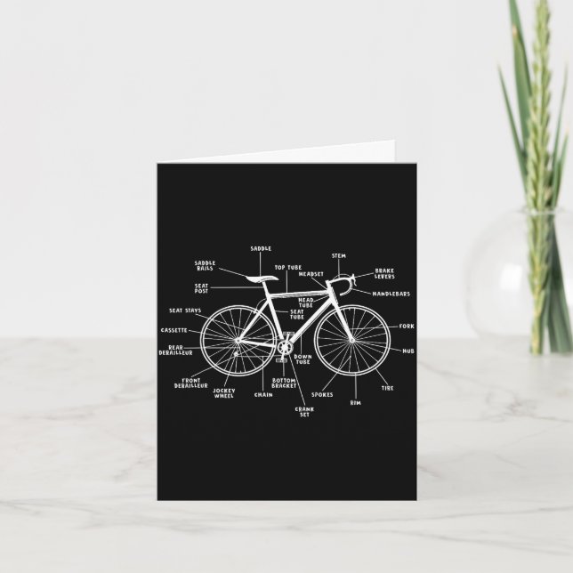 Carte anatomie de bicyclette- pièces de bicyclette drôle (Devant)
