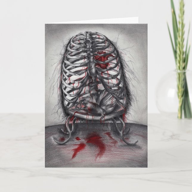 Carte Anatomie de cage vide Horreur gothique Cage thorac (Devant)