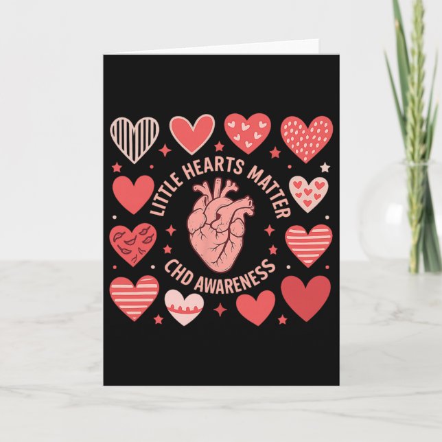 Carte Anatomie du cœur Saint-Valentin Petits cœurs Probl (Devant)