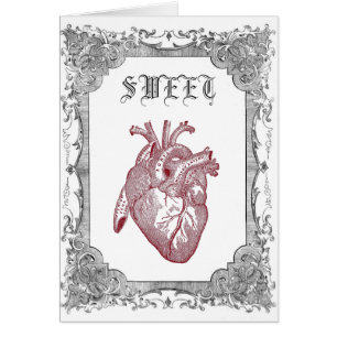 Carte anatomique vintage d'amoureux