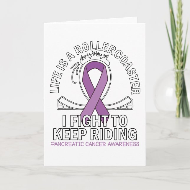 Carte Ancalypse pancréatique cancer ruban violet (Devant)