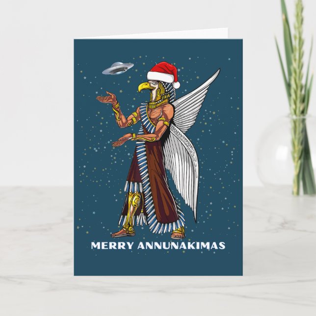 Carte Ancien OVNI Annunaki Alien Noël (Devant)