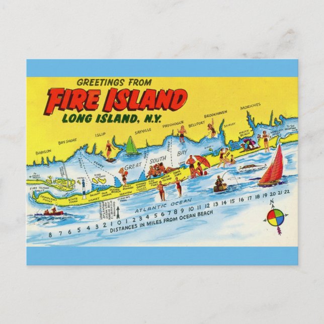 Carte ancienne de Fire Island  (Devant)