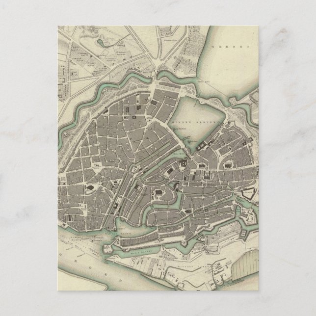 Carte ancienne de Hambourg Allemagne (1841) (Devant)