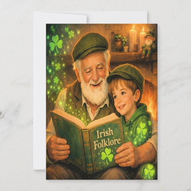 Carte ancienne de la Saint-Patrick pour grand-père (Devant)