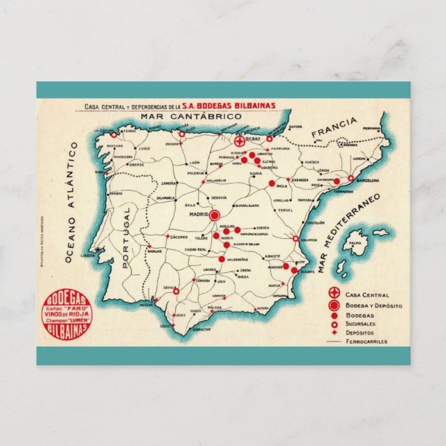 Carte ancienne de l'Espagne (Devant)