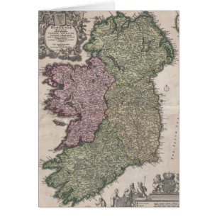 Carte ancienne de l'Irlande (1716)