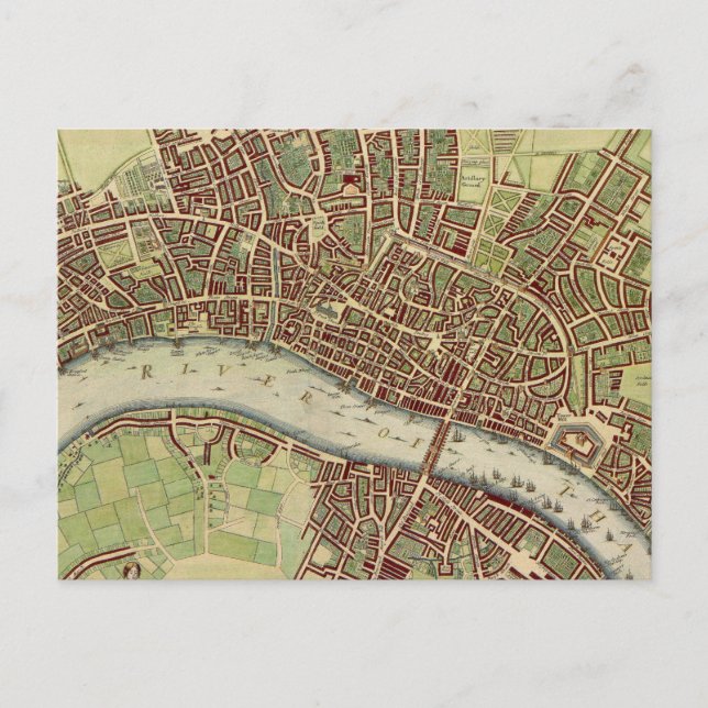 Carte ancienne de Londres (17e siècle) (Devant)