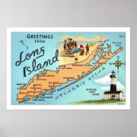 Carte ancienne de Long Island Impression 12x18