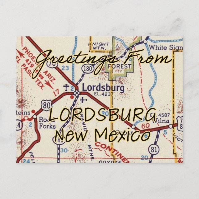 Carte ancienne de Lordsburg NM (Devant)