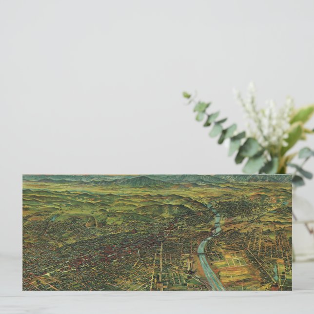 Carte ancienne de Los Angeles, Californie et riviè (Debout devant)