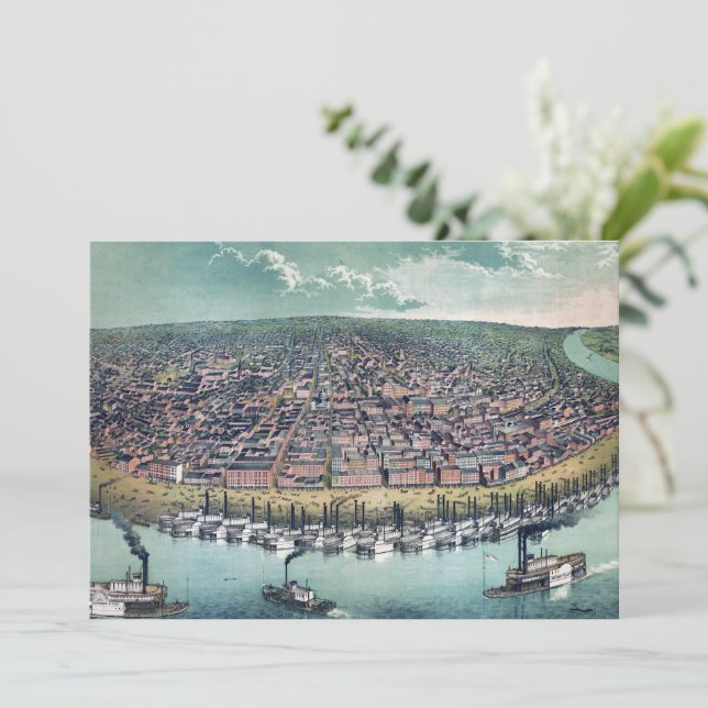 Carte ancienne de Saint-Louis Missouri Rivière Mis (Debout devant)