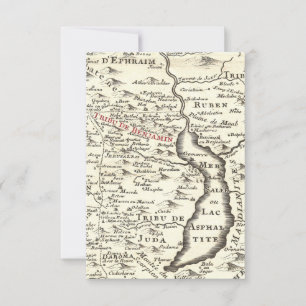 Carte ancienne d'Israël Benjamin Bar Mitzvah Merci