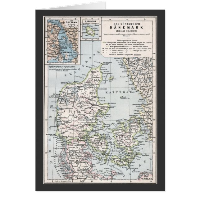 Carte ancienne du Danemark, Danmark en danois, 190 (Devant)