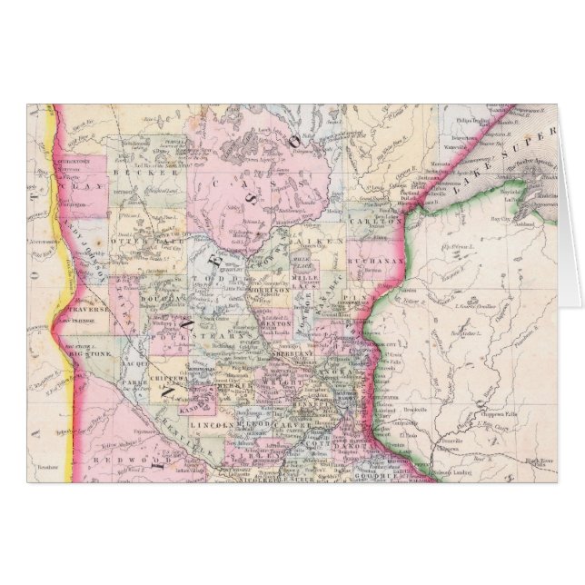 Carte ancienne du Minnesota (1864) (Devant horizontal)