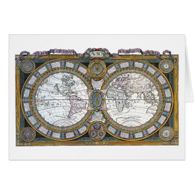 Carte ancienne du monde par Claude Auguste Berey (Devant horizontal)