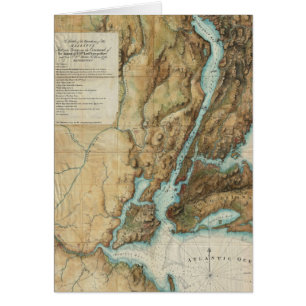 Carte ancienne du port de New York City (1864)