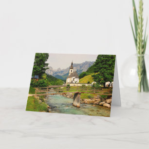 Carte Ancienne église et pont en Bavière, Allemagne