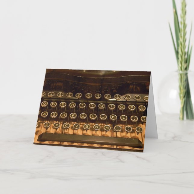 Carte Ancienne machine à écrire pour l'anniversaire (Devant)