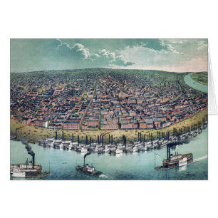 Carte Ancienne Saint-Louis Missouri Fleuve Mississ