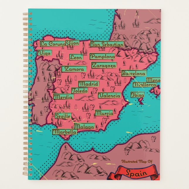 Carte ancienne vintage d'Espagne (Devant)