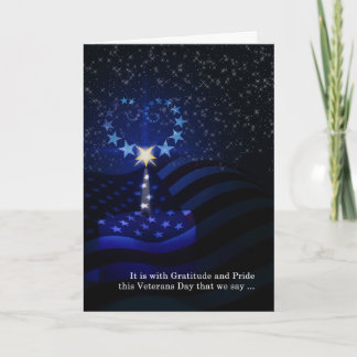 Carte Anciens Combattants Jour drapeau américain bougie 