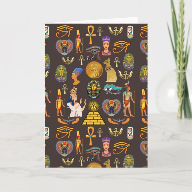 Carte Ancient Egyptian Hieroglyphic Pattern Symbol       (Devant)