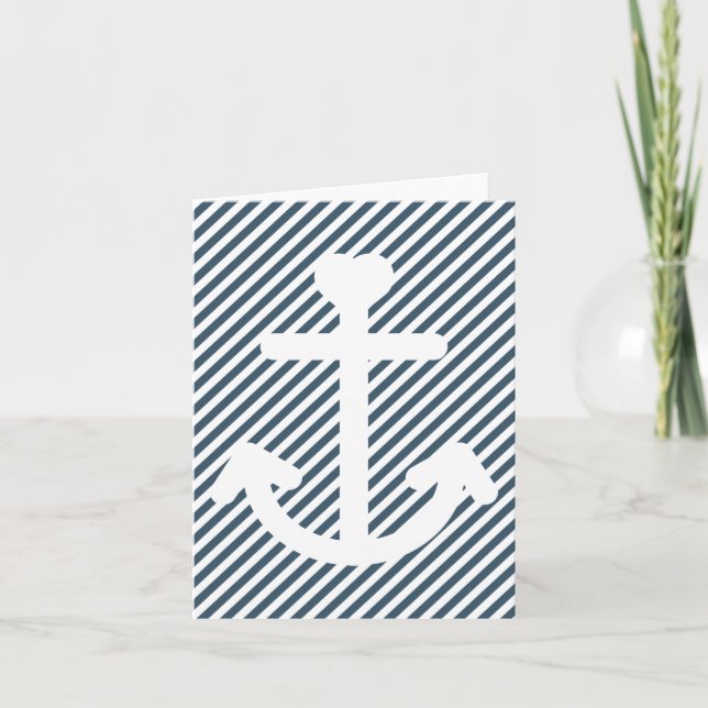 Carte Ancre blanche marine Blancs blancs rayures blanche (Devant)
