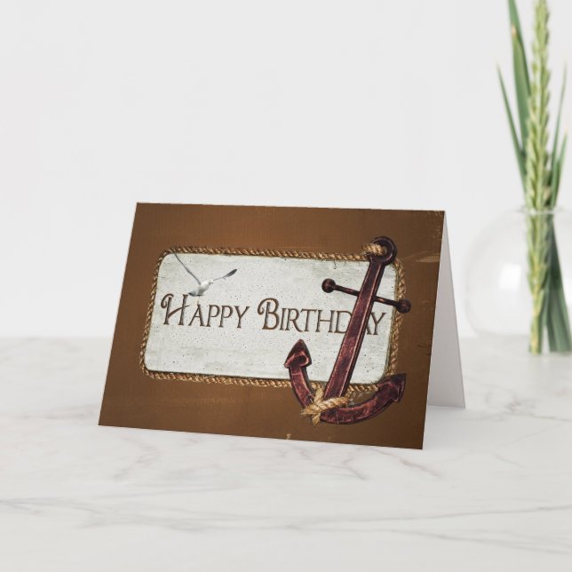 Carte Ancre d'anniversaire nautique (Devant)