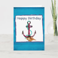 Ancre Rose Avec Corde Et Coquillages Anniversaire