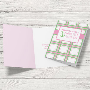 Carte Ancres Éloignées Fille Baby shower nautique