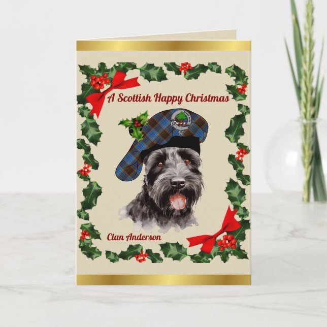 Carte Anderson Scottie Dog Xmas personnalisé (Devant)