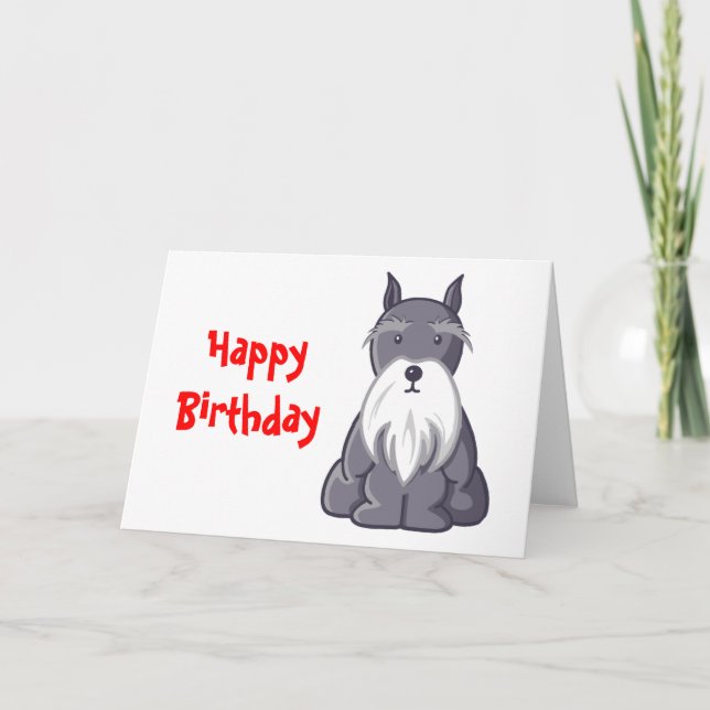 Carte Andy Rooney Schnauzer Anniversaire (Devant)