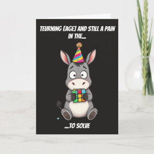 Carte Âne de Speedcubing Douleur Anniversaire de Pun